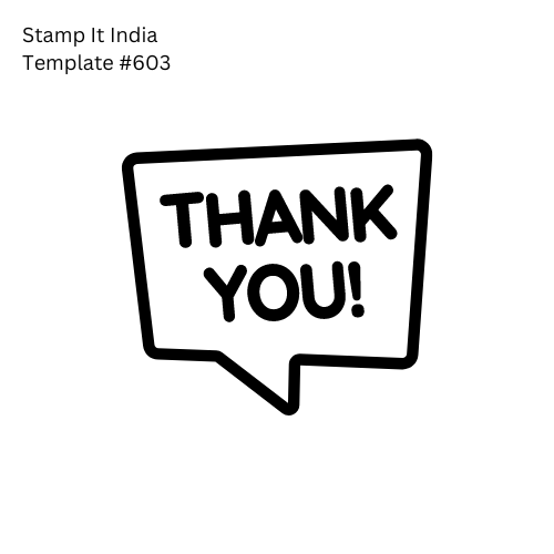 Pre-Designed Rubber Stamp #603 (Thank You) (Paper | Fabric | Canvas | Art Concrete | Cork | Wood)