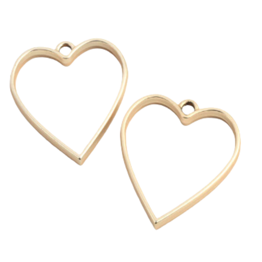 Golden Heart Open-Back Pendant Bezel (UV Resin | DIY Jewellery)