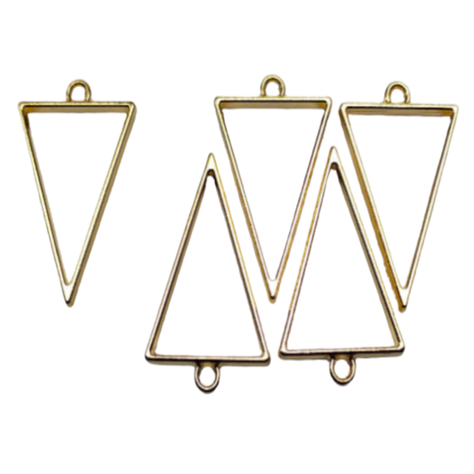 Golden Triangle Open-Back Pendant Bezel (UV Resin | DIY Jewellery)