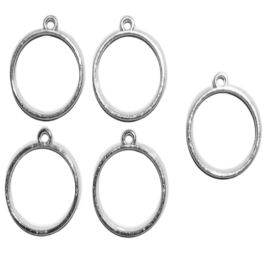 Silver Round Open-Back Pendant Bezel (UV Resin | DIY Jewellery)