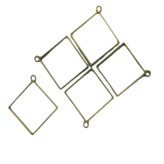 Antique Square Open-Back Pendant Bezel (UV Resin | DIY Jewellery)