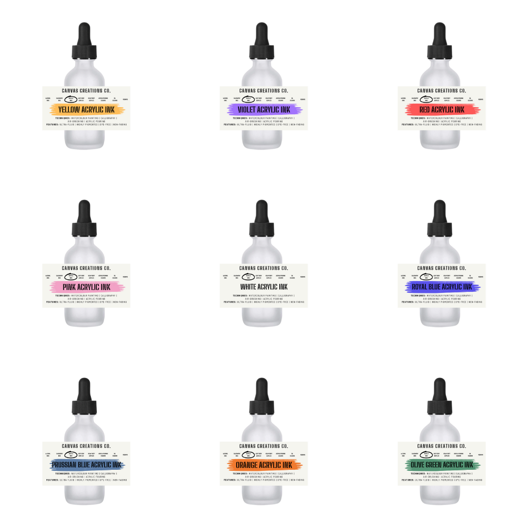 Acrylic Inks (Watercolour Painting | Calligraphy | Air-Brushing | Acrylic Pouring) (Combo of 15, 30ml each)