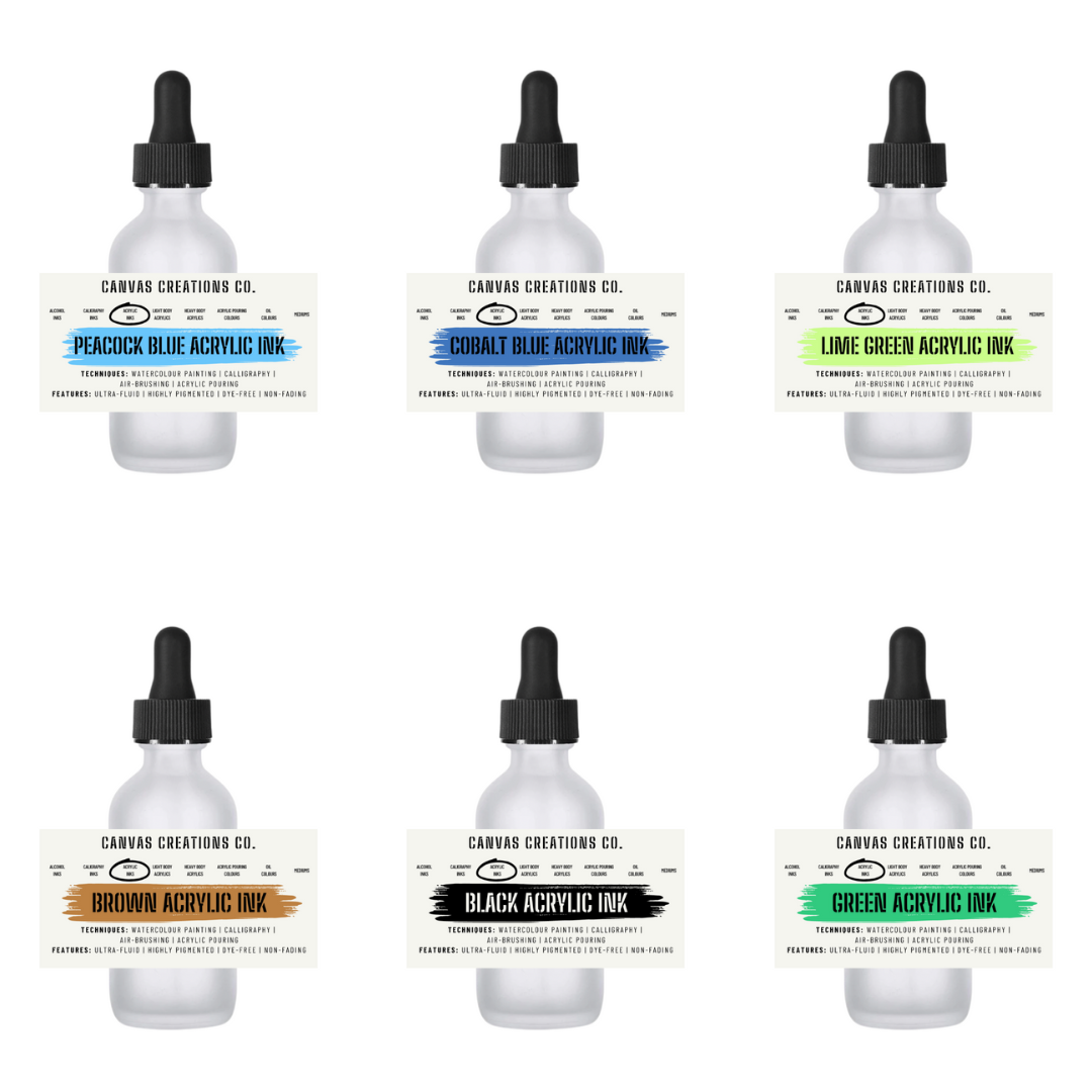 Acrylic Inks (Watercolour Painting | Calligraphy | Air-Brushing | Acrylic Pouring) (Combo of 15, 30ml each)