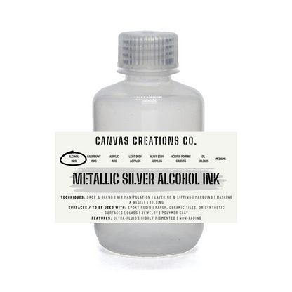 Metallic Silver Alcohol Ink (Epoxy Resin | Glass | Ceramics | Leather)