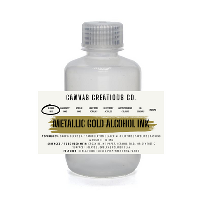Metallic Gold Alcohol Ink (Epoxy Resin | Glass | Ceramics | Leather)