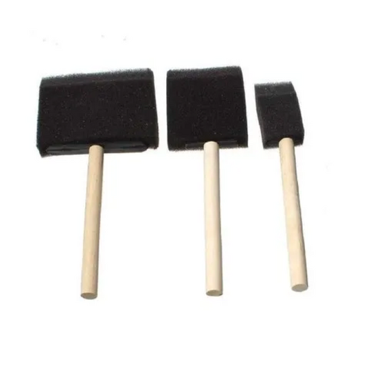 Black Flat Sponge + Wood Handle (Set of 3)