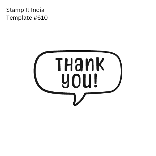 Pre-Designed Rubber Stamp #610 (Thank You) (Paper | Fabric | Canvas | Art Concrete | Cork | Wood)