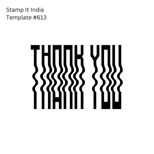 Pre-Designed Rubber Stamp #613 (Thank You) (Paper | Fabric | Canvas | Art Concrete | Cork | Wood)