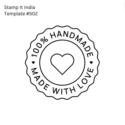 Pre-Designed Rubber Stamp #502 (100% Handmade, Made with Love) (Paper | Fabric | Canvas | Art Concrete | Cork | Wood)