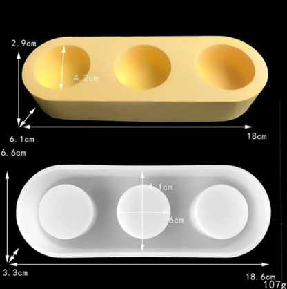 Capsule Tea Light Holder Mould (Triple Cavity)