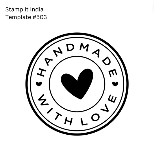 Pre-Designed Rubber Stamp #503 (Handmade with Love) (Paper | Fabric | Canvas | Art Concrete | Cork | Wood)