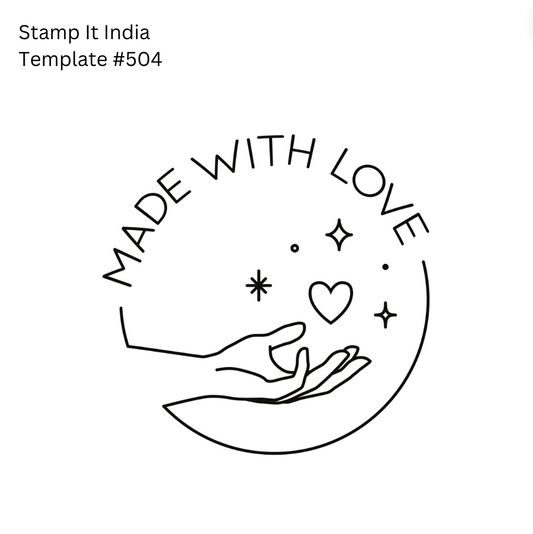 Pre-Designed Rubber Stamp #504 (Made with Love) (Paper | Fabric | Canvas | Art Concrete | Cork | Wood)