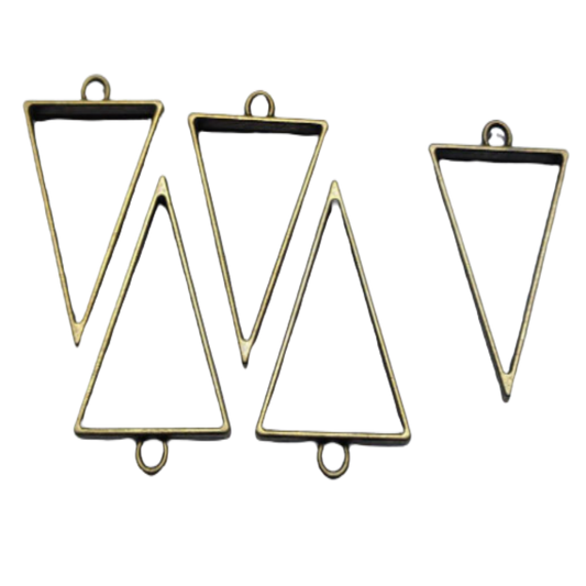 Antique Triangle Open-Back Pendant Bezel (UV Resin | DIY Jewellery)