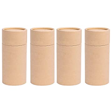 Brown Cardboard Kraft Paper Telescopic Tube & Cap + Silver Inner Lining (Suitable for Lipbalms, Deodorant Stick)