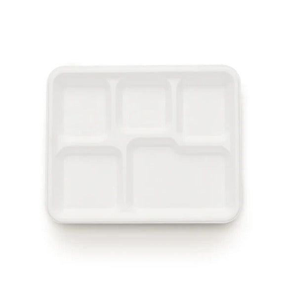 Rectangle Five Compartment Food-Grade Bagasse Plate (Eco-Friendly, Sus ...