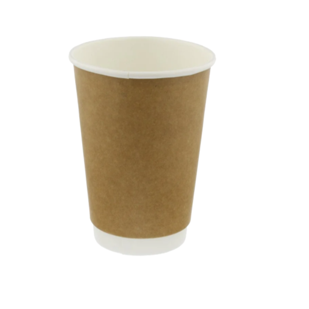 350ml Kraft Double Wall Glass (Eco-Friendly, Sustainable, Biodegradable & Compostable)