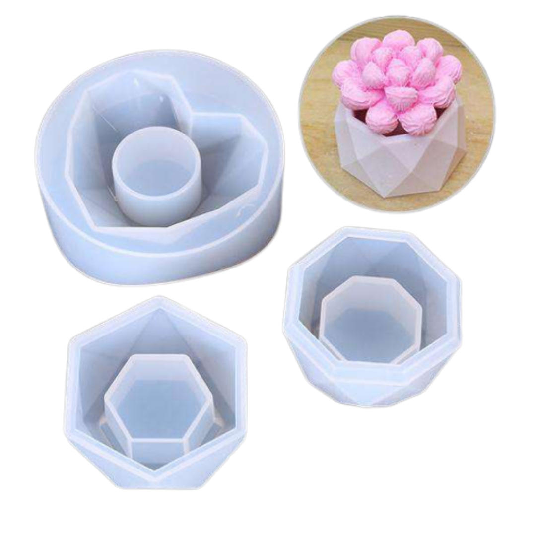 3 in 1 T-Light Candle Stand Silicone Mould